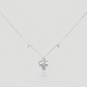 Grape Pearl Silver Necklace