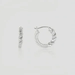 Pavé Twist Hoop Earrings